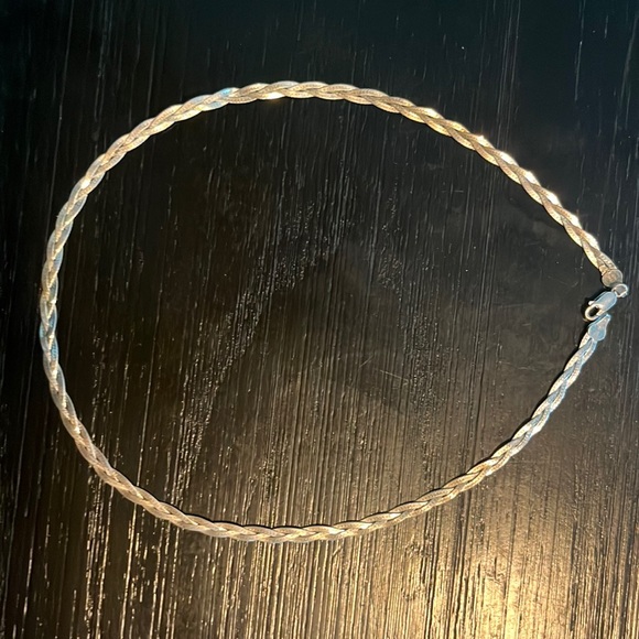 8- inch sterling silver braided chain. Lobster clasp. Like new. - Picture 1 of 2